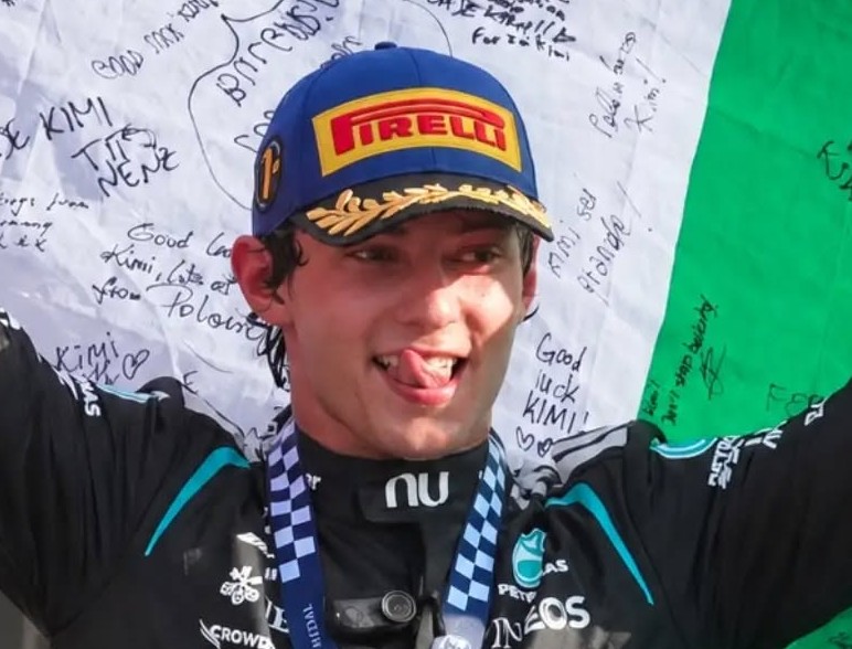 Un'immagine del pilota bolognese della Mercedes Kimi Antonelli