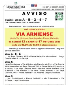Lavori in via Arniense a Chieti: sarà chiusa al traffico, ecco come cambierà la viabilità