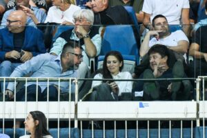 Un'immagine della tribuna di Pescara con il presidente biancazzurro Daniele Sebastiani