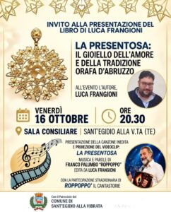 A Sant’Egidio alla Vibrata la Presentosa racconta l’Abruzzo: il libro di Luca Frangioni tra storia, tradizione e musica