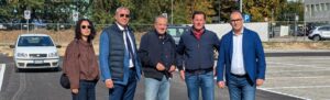 I protagonisti del sopralluogo finalizzato all'inaugurazione del parcheggio dietro la stazione di Montesilvano
