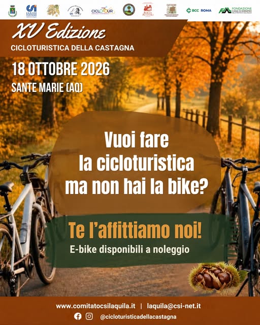 Domenica a Sante Marie si pedala tra boschi tinti d’autunno e borghi per la Cicloturistica della Castagna