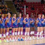 Foto di gruppo delle ragazze della Tenaglia Altino militante in serie A2 di pallavolo femminile